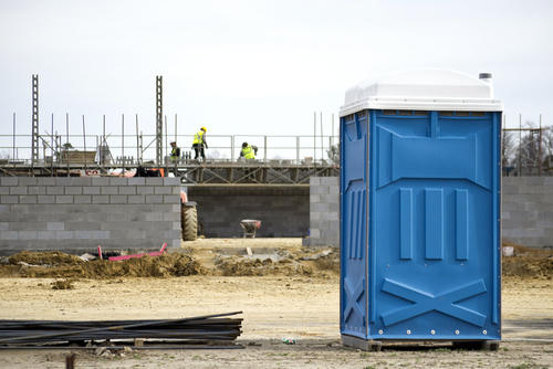 porta potty at a construction site